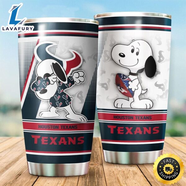 Snoopy Houston Texans NFL Football Teams Big Logo 7 Gift For Fan Travel Tumbler