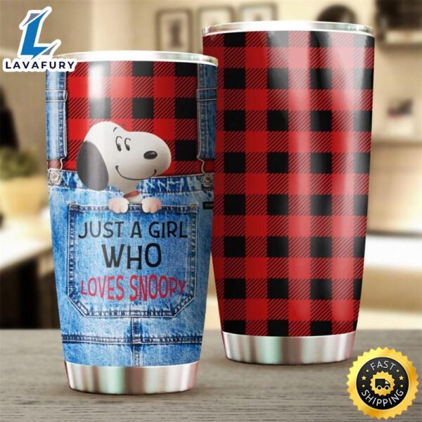 Snoopy Just A Girl Who Love Gift For Lover Day Travel Tumbler