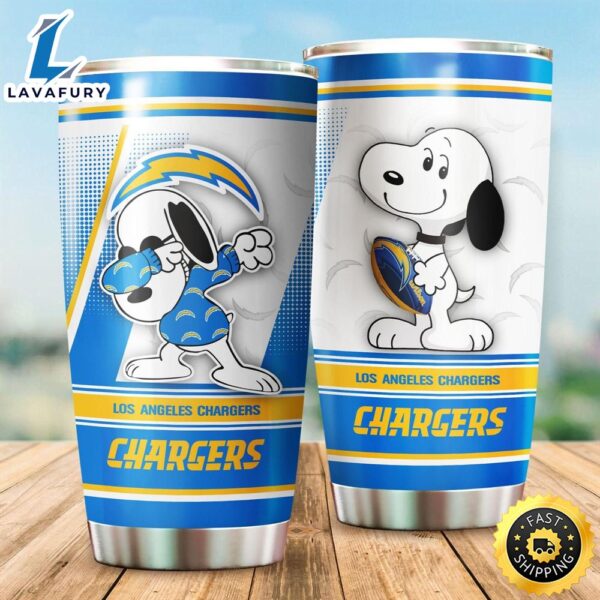 Snoopy Los Angeles Chargers NFL Football Teams Big Logo 10 Gift For Fan Travel Tumbler