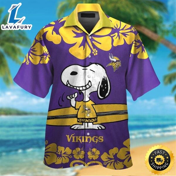 Snoopy Surfing Minnesota Vikings Hawaiian Shirt