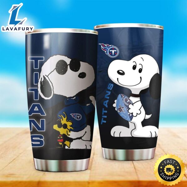 Snoopy Tennessee Titans NFL Football Teams Big Logo 7 Gift For Fan Travel Tumbler