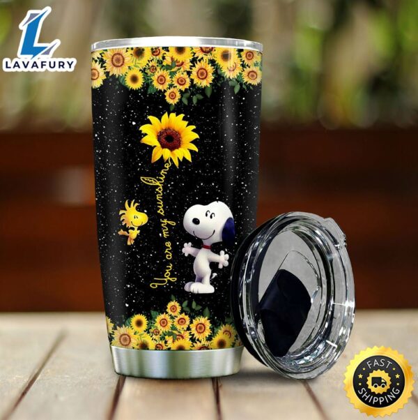 Snoopy  Your Are My Sunshine  Gift For Lover Day Travel Tumbler