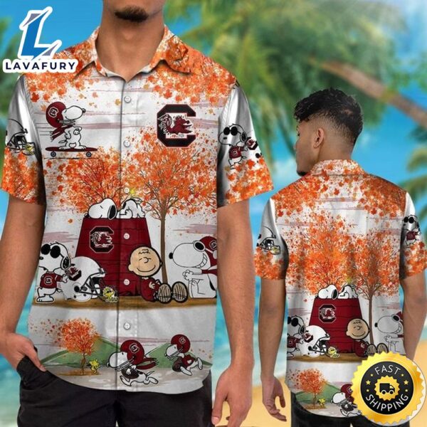 South Carolina Gamecocks Snoopy Autumn Hawaiian Shirt