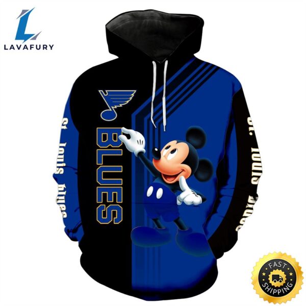 St. Louis Blues Mickey Mouse 3D Full Over Print Shirt