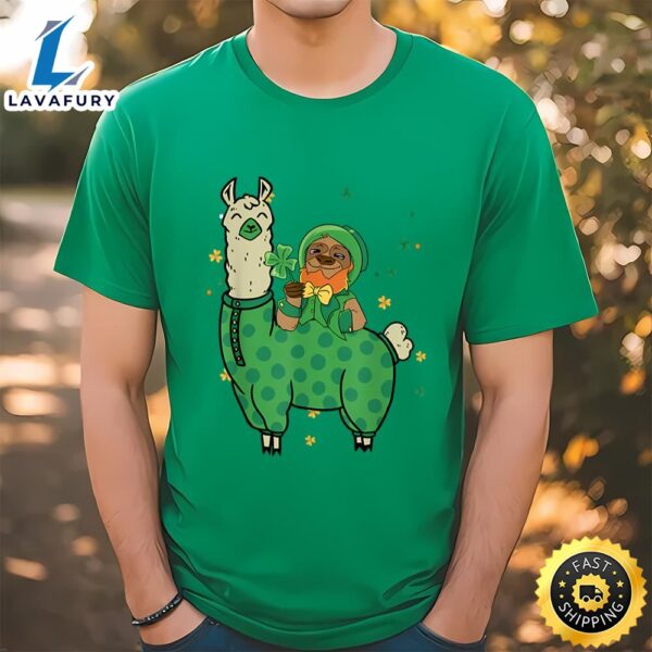 St. Patricks Day Leprechaun Sloth Llama Unicorn Patty Day T-Shirt