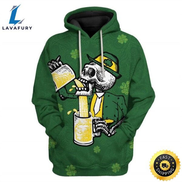 St Patrick’s Day Drunk Skull Custom T-Shirts Hoodies Apparel