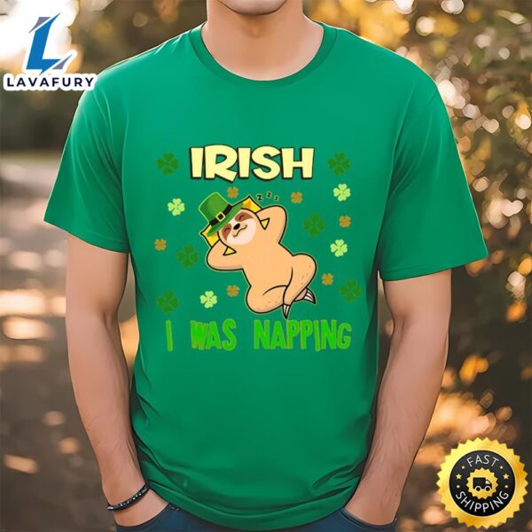 St Patrick’s Day Sloth Napping Funny Shirt