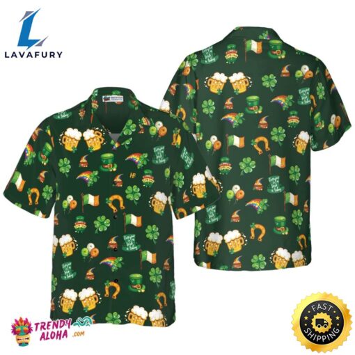 St Patrick’s Day Symbol Seamless Pattern Hawaiian Shirt