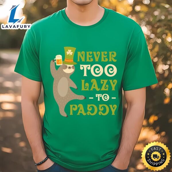 St Patricks Day Funny Sloth Drinking Shirt