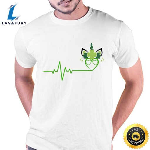 St Patricks Day Heartbeat Unicorn T-shirt