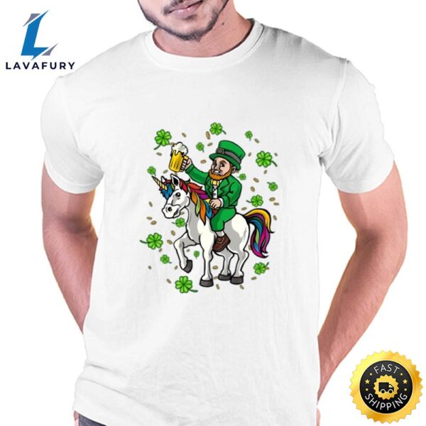St Patricks Day Shirt, Leprechaun Unicorn Irish T-shirt