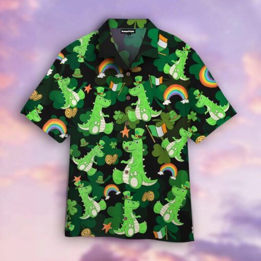 St Patricks Day T Rex Love Captured Hawaiian Shirt