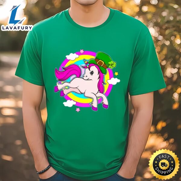 St Patricks Day Unicorn Leprechaun T-Shirt