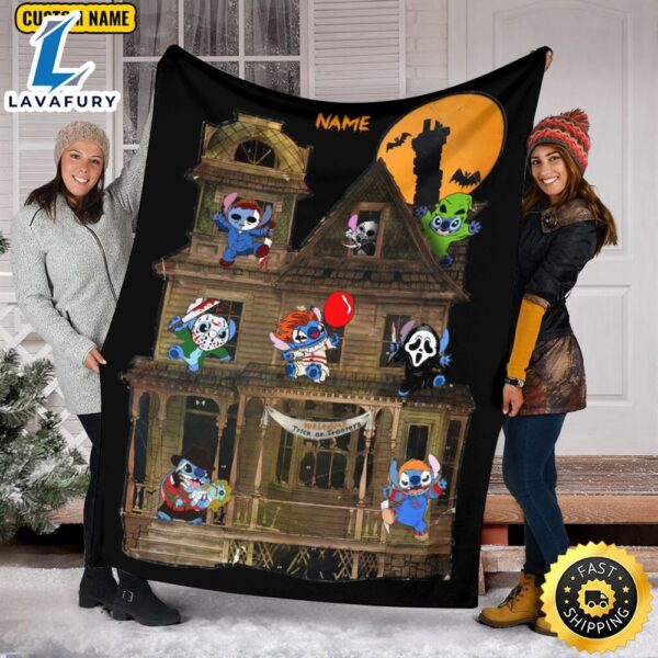 Stitch Cosplay Horror Characters Blanket Halloween Movies Trick Or Treat Custom Name