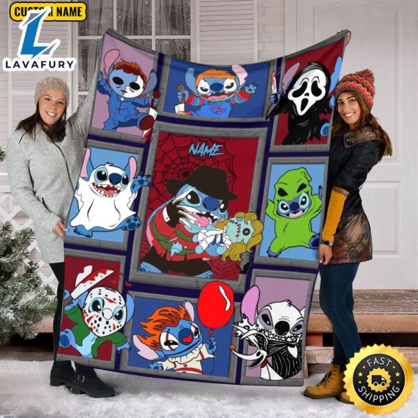 Stitch Cosplay Horror Characters Blanket Watching Blanket Horror Stitch Halloween Custom Name