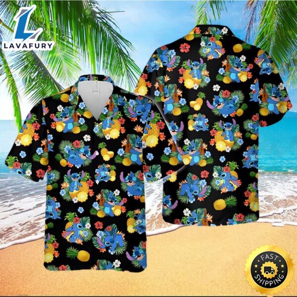 Stitch Hawaiian Shirt Disney Hawaiian Shirt Stitchh Guitar Tropical Beach Short Sleeve Shirts
