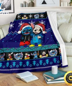 Stitch Mickey Christmas Blanket Amazing Gift Idea Fans 1