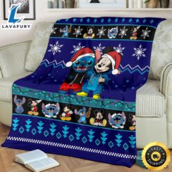 Stitch Mickey Christmas Blanket Amazing Gift Idea Fans 2