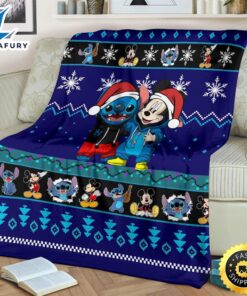 Stitch Mickey Christmas Blanket Amazing Gift Idea Fans 2