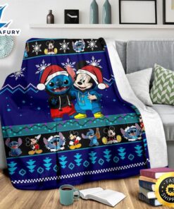 Stitch Mickey Christmas Blanket Amazing Gift Idea Fans 3