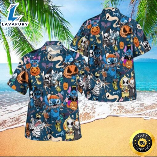 Stitch Pumpkin Halloween Hawaiian Shirt