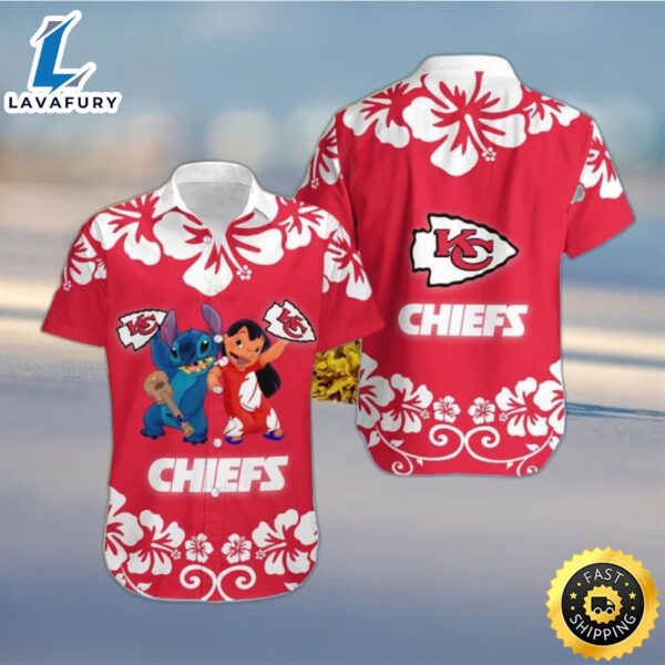 Stockteekansas City Chiefs Lilo And Stitch Hawaiian Shirt Holiday Gift For Christmas