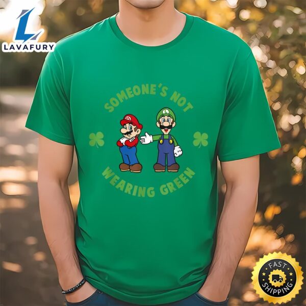 Super Mario St. Patty’s Not Wearing Green Graphic T-Shirt