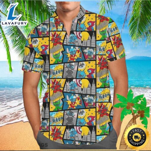 Superhero Stitch Comic Book Disney Lovers Hawaiian Shirt