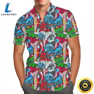Superhero Stitch Hawaiian Shirt Gift…