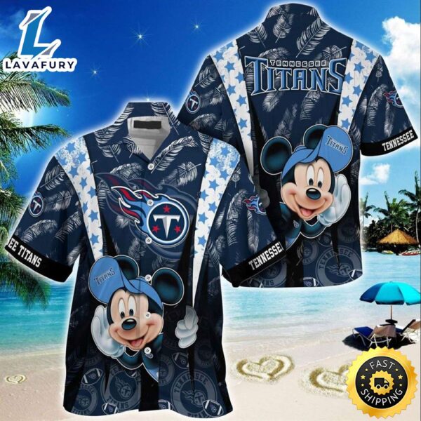 Tennessee Titans Logo Mickey Mouse Disney  NFL Hawaiian Shirt