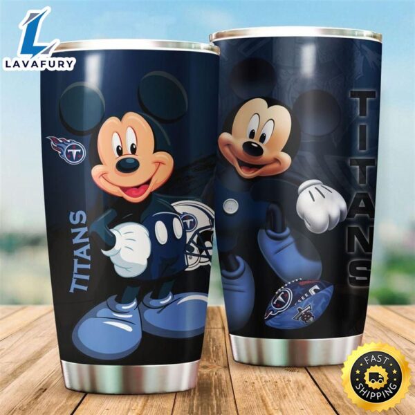 Tennessee Titans NFL And Mickey Mouse Disney Football Teams Big Logo Gift For Fan Travel Tumbler