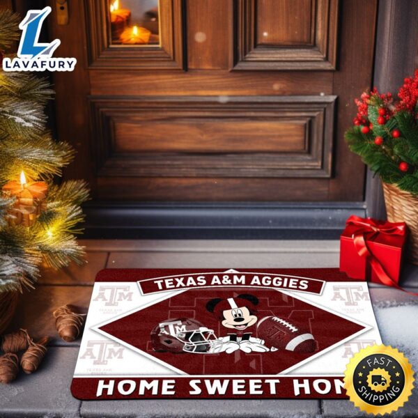 Texas A&M Aggies  Sport Team And Mickey Mouse NCAA Doormat