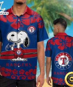 Texas Rangers Snoopy Hawaiian Shirt