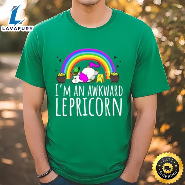 The Awkward Lepricorn Funny Unicorn St. Patrick’s Day T-Shirt