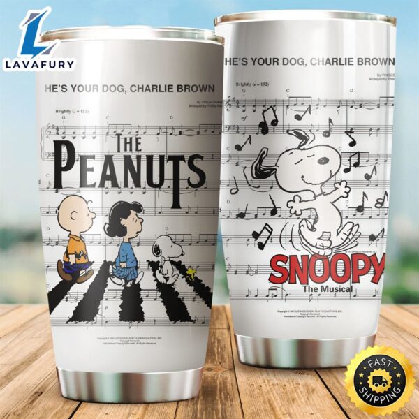 The Peanuts Snoopy Music  Gift For Lover Travel Tumbler