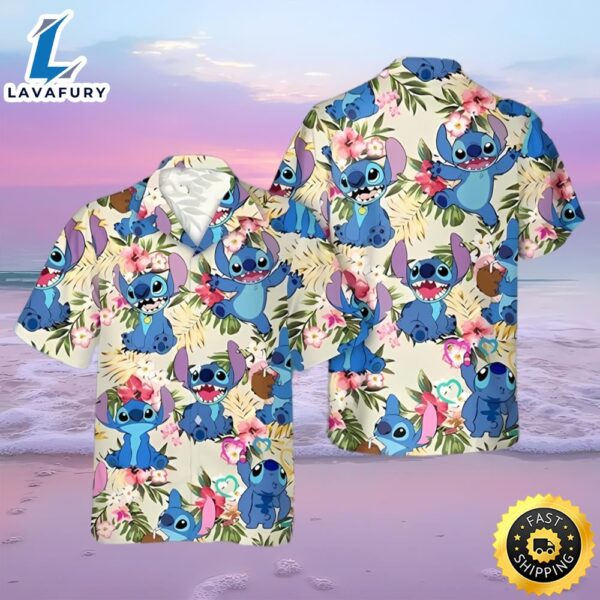 Tropical Palm Tree Stitch Beach Hawaiian Shirt