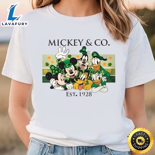 Vintage Disney Mickey And Co Est 1928 St. Patricks Day Shirt