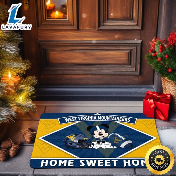 West Virginia Mountaineers  Sport Team And Mickey Mouse NCAA Doormat