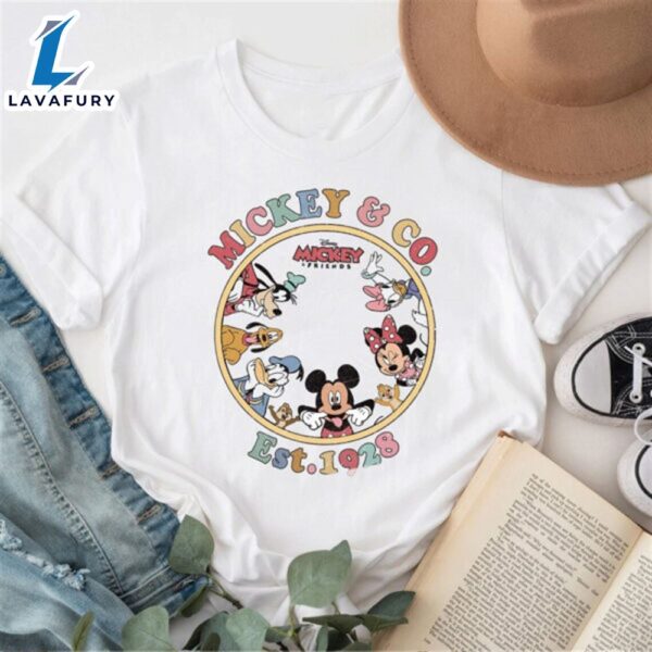 100 Years Disney Characters Retro Mickey And Friends T-Shirt