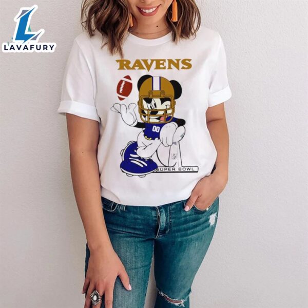 2024 Nfl Championship Game Mickey Mouse Super Bowl Baltimore Ravens Football Logo Shirt
