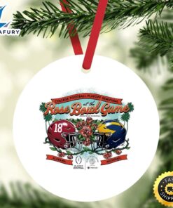 Alabama Crimson Tide Vs. Michigan Wolverines 2024 College Football Playoff Semiginal Ai The Rose Bowl Game Ornament