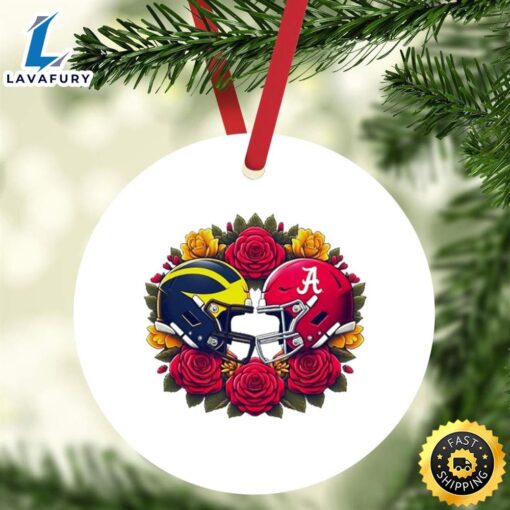 Alabama Crimson Tide Vs. Michigan Wolverines College Football Playoff 2024 Rose Bowl Ornament