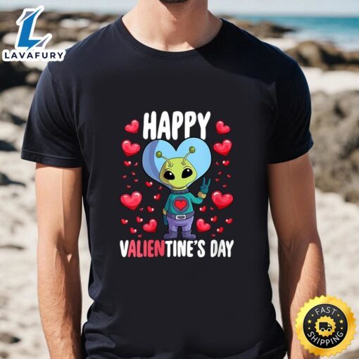 Alien Happy Valientines Day Lover T-Shirt