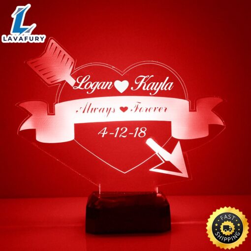 Always & Forever Led Lamp Light Up Heart Lamp Night Light