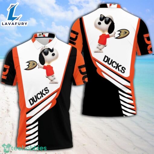 Anaheim Ducks Snoopy All Over Print 3D Polo Shirt