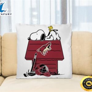 Arizona Coyotes NHL Hockey Snoopy Woodstock The Peanuts Movie Pillow Square Pillow