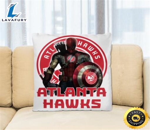 Atlanta Hawks NBA Basketball Captain America Thor Spider Man Hawkeye Avengers Square Pillow