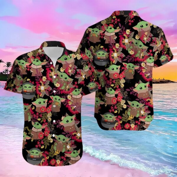 Baby Yoda Summer Aloha Hawaiian Shirt