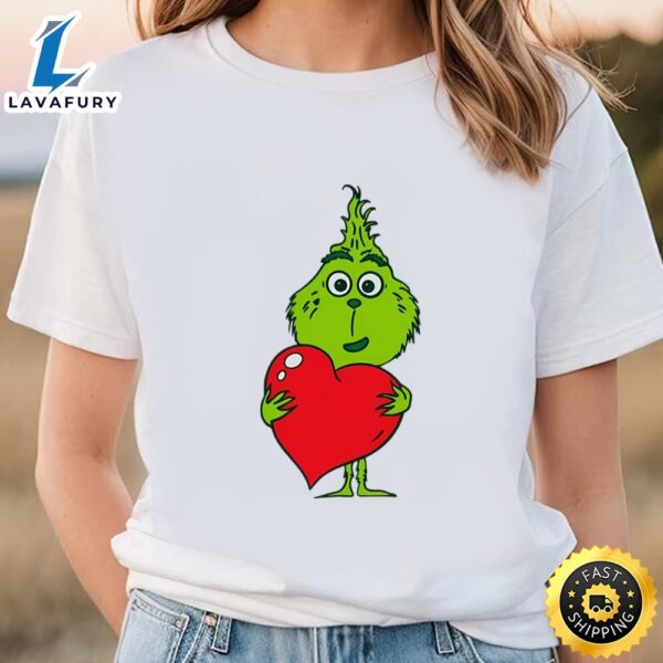 Baby Grinch Holding Heart Valentine Shirt
