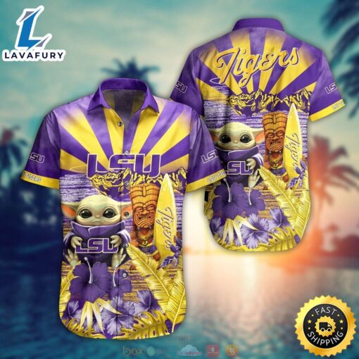 Baby Yoda Lsu Tigers NCAA Hawaiian Shirts